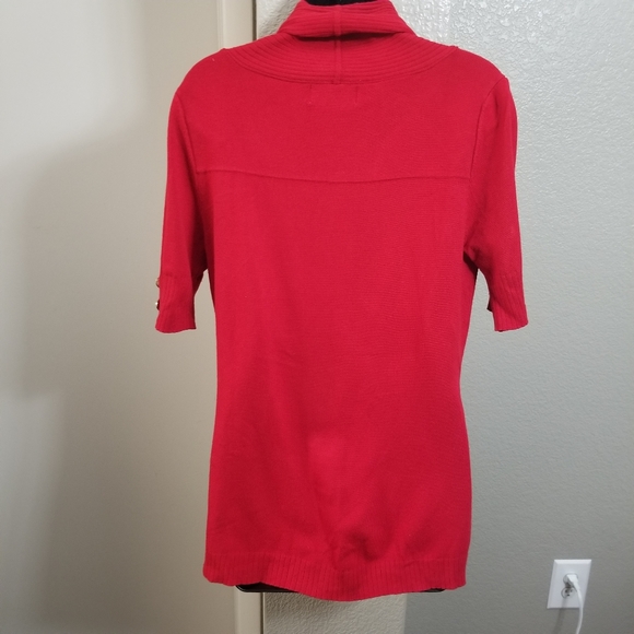 Soft Surrounding Cowl Neck Red Button Detail Viscose Blend Sweater Size M - Picture 4 of 8